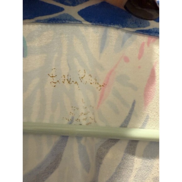 Women’s Lilly Pulitzer SADIE POLO DRESS Crew Blue Tint Kaleidoscope Coral Large - Picture 4 of 6